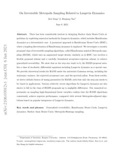 On Irreversible Metropolis Sampling Related to Langevin Dynamics