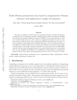 Fisher-Pitman permutation tests based on nonparametric Poisson mixtures
  with application to single cell genomics