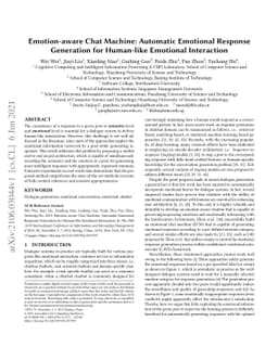 Emotion-aware Chat Machine: Automatic Emotional Response Generation for
  Human-like Emotional Interaction