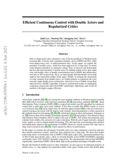 Efficient Continuous Control with Double Actors and Regularized Critics
