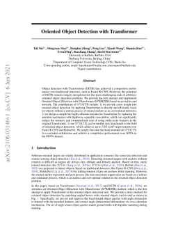 Oriented Object Detection with Transformer