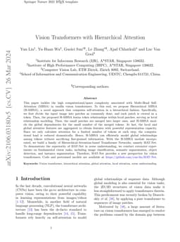 Vision Transformers with Hierarchical Attention