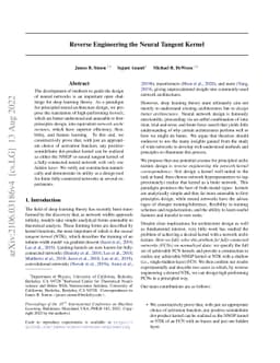 Reverse Engineering the Neural Tangent Kernel