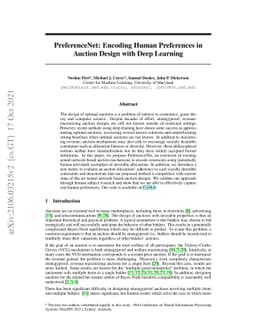 PreferenceNet: Encoding Human Preferences in Auction Design with Deep
  Learning
