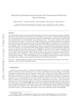 Distributional Reinforcement Learning with Unconstrained Monotonic
  Neural Networks