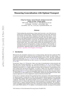 Measuring Generalization with Optimal Transport