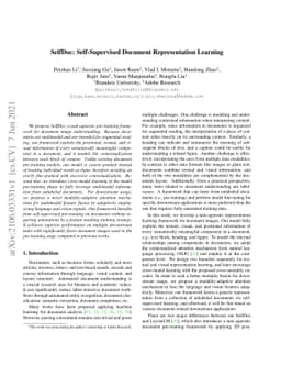 SelfDoc: Self-Supervised Document Representation Learning