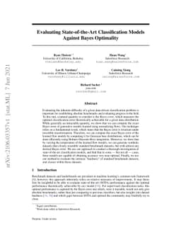 Evaluating State-of-the-Art Classification Models Against Bayes
  Optimality