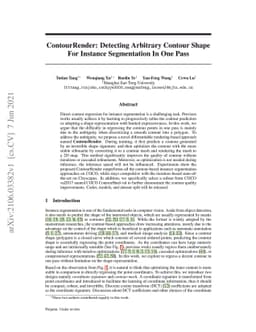 ContourRender: Detecting Arbitrary Contour Shape For Instance
  Segmentation In One Pass