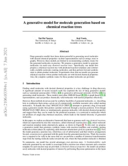 A generative model for molecule generation based on chemical reaction
  trees