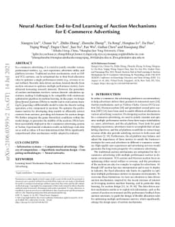 Neural Auction: End-to-End Learning of Auction Mechanisms for E-Commerce
  Advertising