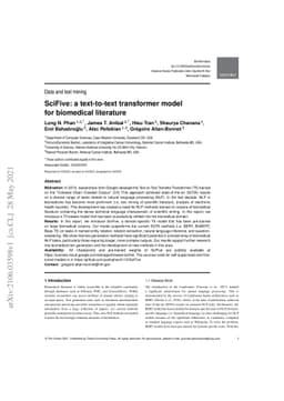 SciFive: a text-to-text transformer model for biomedical literature