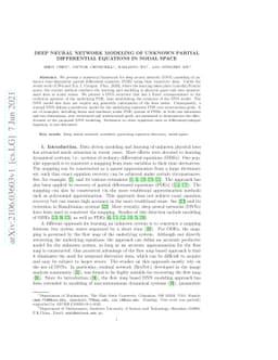 Deep Neural Network Modeling of Unknown Partial Differential Equations
  in Nodal Space