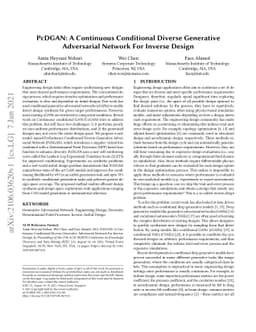 PcDGAN: A Continuous Conditional Diverse Generative Adversarial Network
  For Inverse Design
