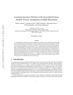 Learning Gaussian Mixtures with Generalised Linear Models: Precise
  Asymptotics in High-dimensions
