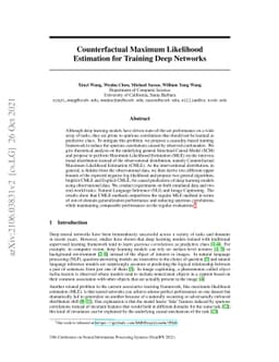 Counterfactual Maximum Likelihood Estimation for Training Deep Networks