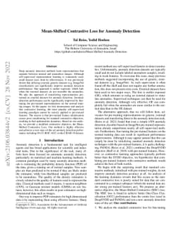 Mean-Shifted Contrastive Loss for Anomaly Detection