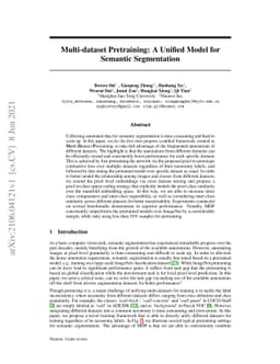 Multi-dataset Pretraining: A Unified Model for Semantic Segmentation
