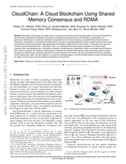 CloudChain: A Cloud Blockchain Using Shared Memory Consensus and RDMA