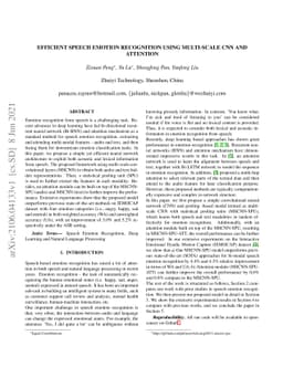 Efficient Speech Emotion Recognition Using Multi-Scale CNN and Attention