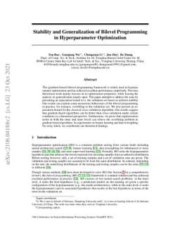 Stability and Generalization of Bilevel Programming in Hyperparameter
  Optimization