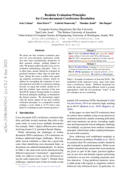 Realistic Evaluation Principles for Cross-document Coreference
  Resolution