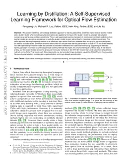Learning by Distillation: A Self-Supervised Learning Framework for
  Optical Flow Estimation