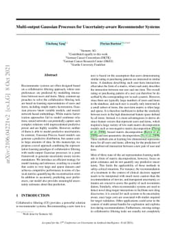 Multi-output Gaussian Processes for Uncertainty-aware Recommender
  Systems