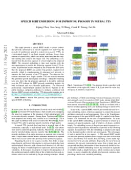 Speech BERT Embedding For Improving Prosody in Neural TTS