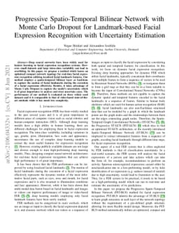 Progressive Spatio-Temporal Bilinear Network with Monte Carlo Dropout
  for Landmark-based Facial Expression Recognition with Uncertainty Estimation