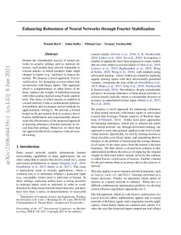 Enhancing Robustness of Neural Networks through Fourier Stabilization