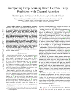 Interpreting Deep Learning based Cerebral Palsy Prediction with Channel
  Attention