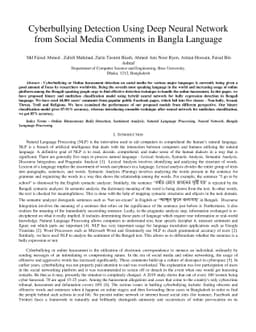 Cyberbullying Detection Using Deep Neural Network from Social Media
  Comments in Bangla Language