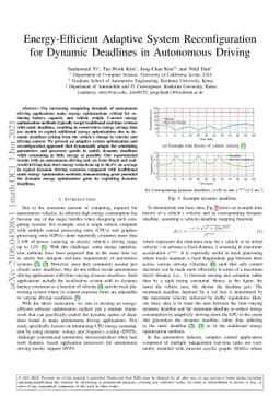 Energy-Efficient Adaptive System Reconfiguration for Dynamic Deadlines
  in Autonomous Driving