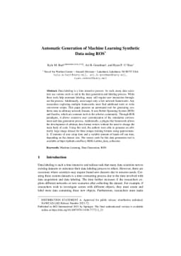 Automatic Generation of Machine Learning Synthetic Data Using ROS