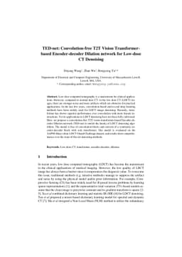 TED-net: Convolution-free T2T Vision Transformer-based Encoder-decoder
  Dilation network for Low-dose CT Denoising