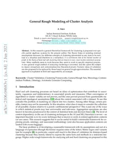 General Rough Modeling of Cluster Analysis