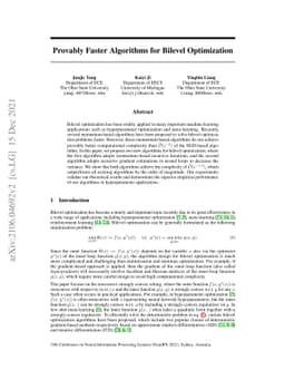 Provably Faster Algorithms for Bilevel Optimization