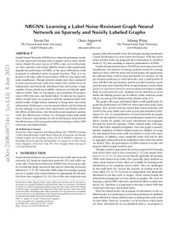 NRGNN: Learning a Label Noise-Resistant Graph Neural Network on Sparsely
  and Noisily Labeled Graphs