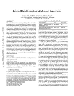 Labeled Data Generation with Inexact Supervision