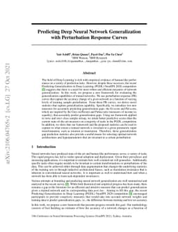 Predicting Deep Neural Network Generalization with Perturbation Response
  Curves