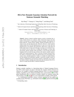 DGA-Net Dynamic Gaussian Attention Network for Sentence Semantic
  Matching