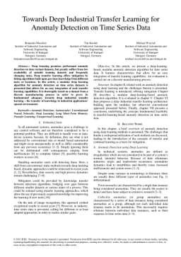 Towards Deep Industrial Transfer Learning for Anomaly Detection on Time
  Series Data