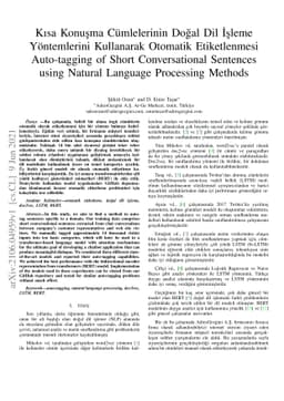 Auto-tagging of Short Conversational Sentences using Natural Language
  Processing Methods