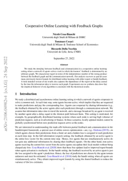 Cooperative Online Learning with Feedback Graphs