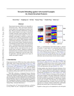 Towards Defending against Adversarial Examples via Attack-Invariant
  Features