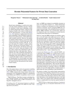 Hermite Polynomial Features for Private Data Generation