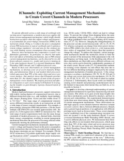 IChannels: Exploiting Current Management Mechanisms to Create Covert
  Channels in Modern Processors