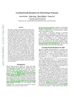 Learning Pseudo-Backdoors for Mixed Integer Programs