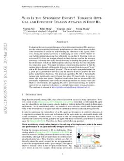 Who Is the Strongest Enemy? Towards Optimal and Efficient Evasion
  Attacks in Deep RL